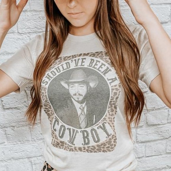 SHOULD’VE BEEN A COWBOY Handmade Graphic Tee - Picture 6 of 6